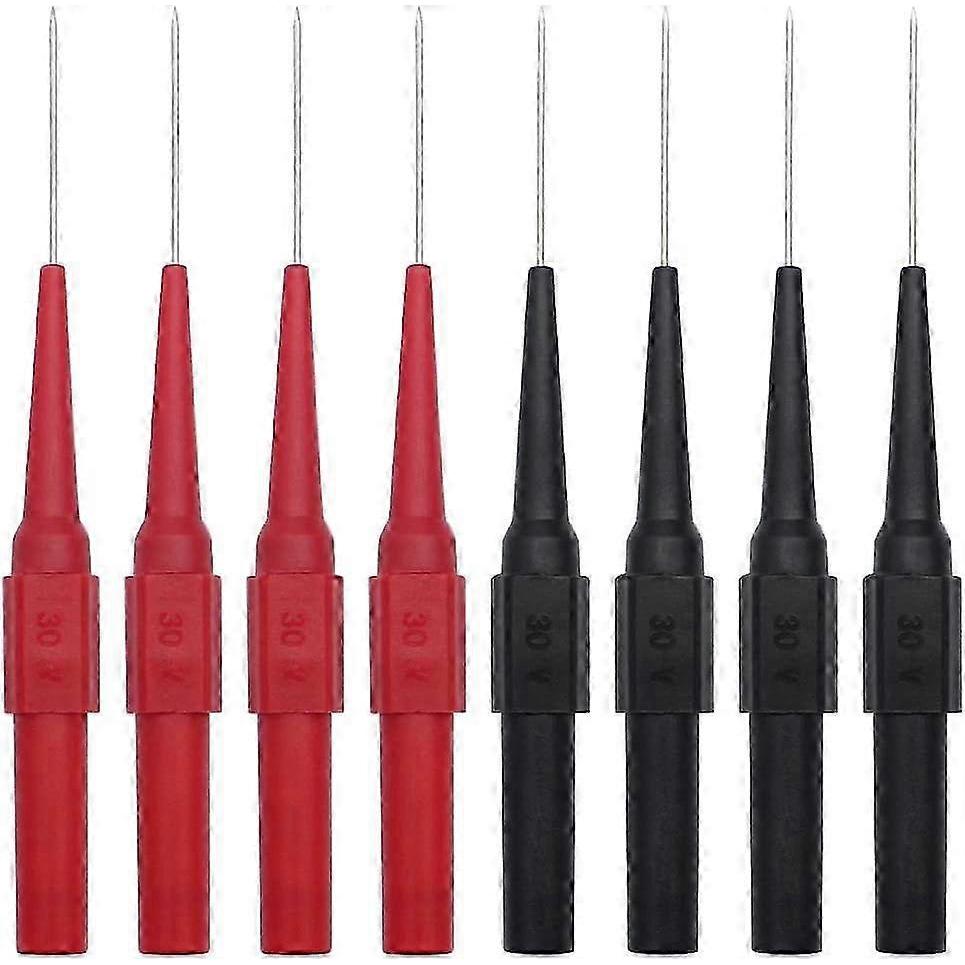8 Pieces Multimeter Test Probes with Stainless Steel Pointed Tip 0.7 X 20mm Insulation Piercing Needle for Multimeters Laboratories Electricians Profe