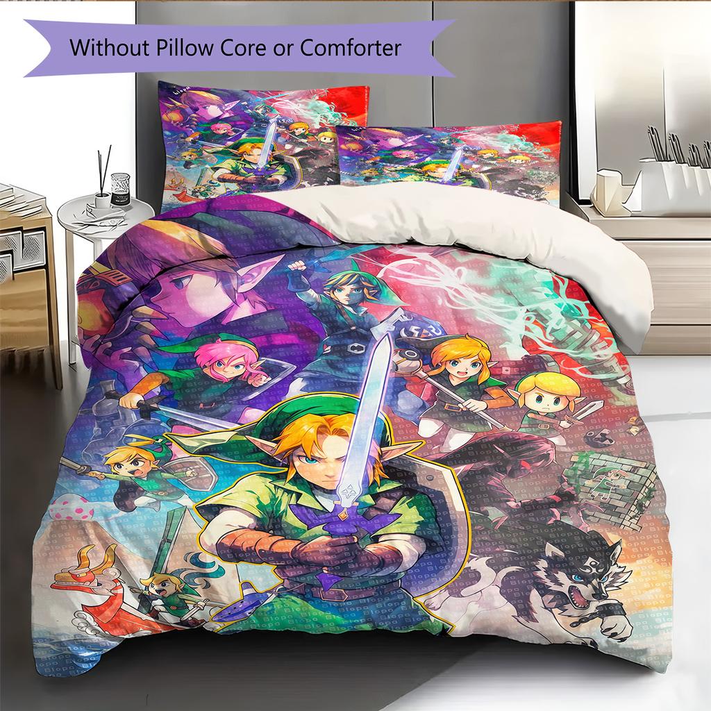 Fantasy Games  Pattern Bedding Quilt Set Quilt Cover Pillowcase Home Decoration Birthday Gift (1 * duvet cover + 2 * pillowcase, without core)