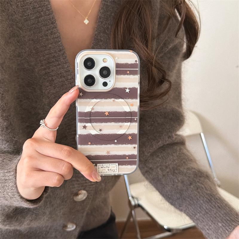 

Creative Korean Style Deer Magnetic Bracket Sweater Case for iPhone 17/16 Pro Max/15/14 iPhone 15 Pro