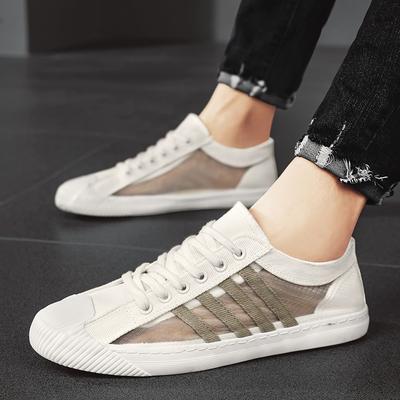 Andningsbara herrars sommar canvas vulkaniserade skor manliga studenter canvas promenadskor vardagssneakers