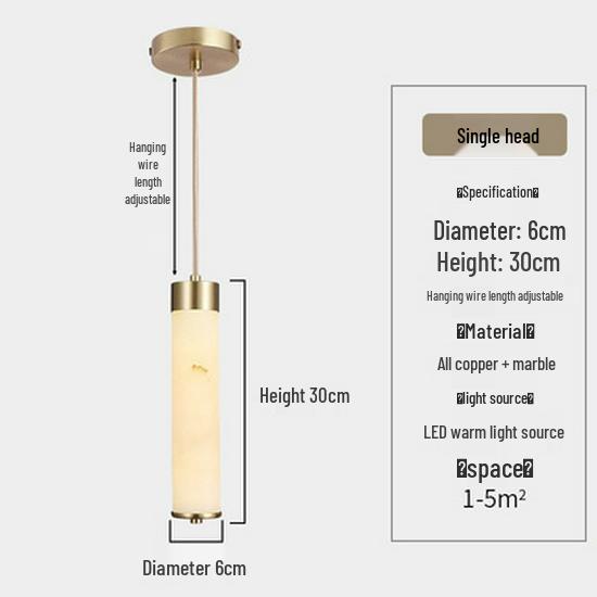 

Luxury Modern Marble Pendant Light for Bedroom, Living Room, and Foyer Warm Light