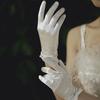 Vintage Wedding Gloves Bride Dress Gloves Satin Short Pearl Pendant Decoration Multicolor Etiquette Gloves Wedding Accessories