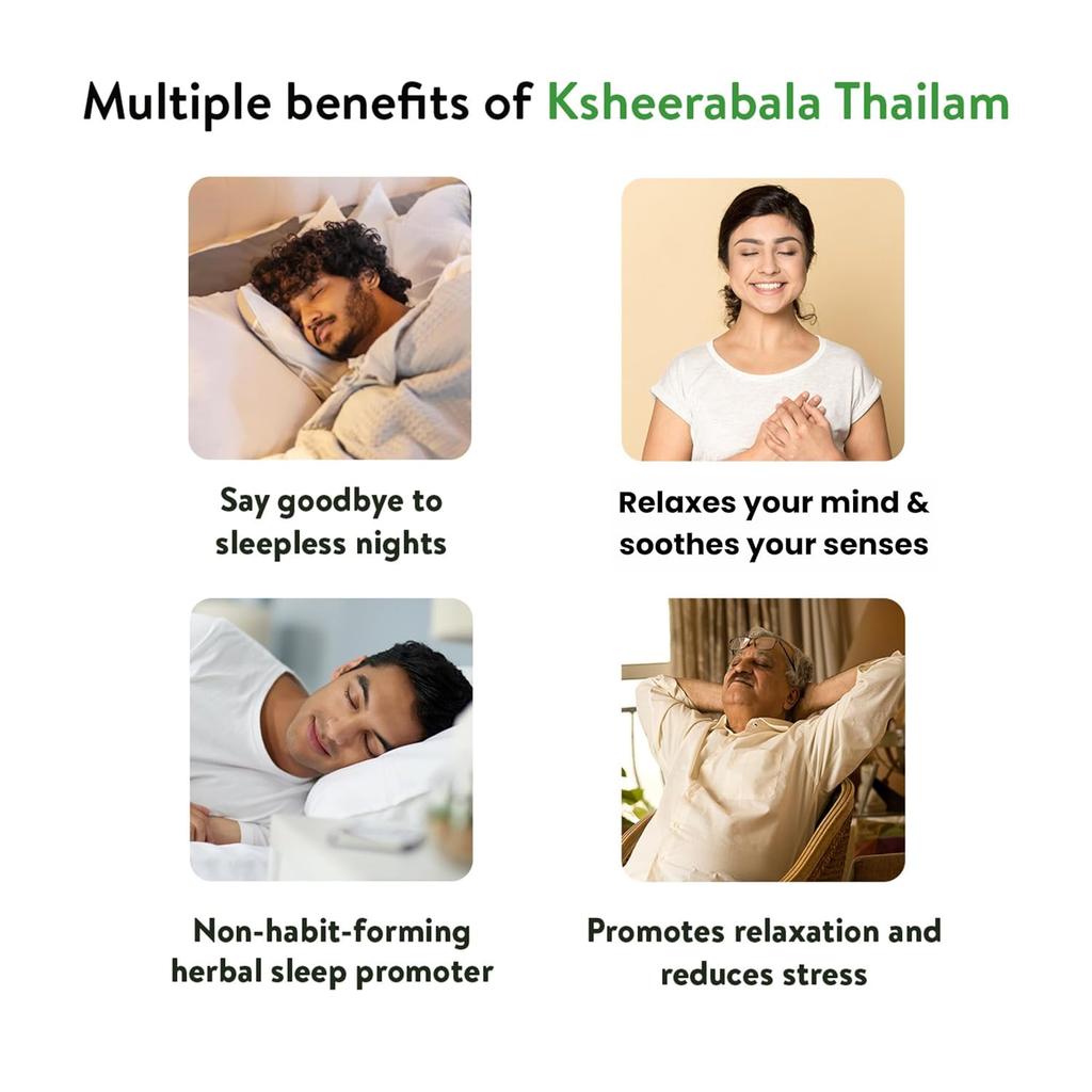 Kerala Ayurveda Ksheerabala Thailam 200 Ml Foot Massage Oil For Relaxation Sleep Support And Stress Relief Night Ritual