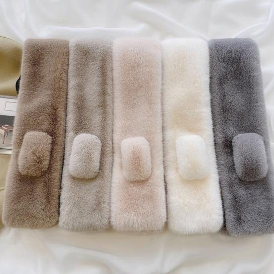 Damen Halstuch Einfarbig Weiche Haptik Warm Winddicht Kältebeständig Nackenwärmer Verdickt Kältebeständig