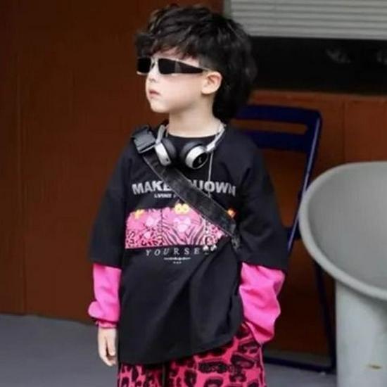 

Stylish Leopard Print Two-Piece Set for Baby Boys - Long-Sleeved, Versatile Pants for 2025 Spring/Autumn 140