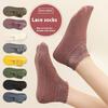 Women's Autumn Winter Thickened Warm Fleece Socks Lace Ankle Socks Non-slip Floor Socks