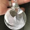 A Piece Exquisite Of My Heart Is In Heaven Feather Heart Ornament Ball For Family Celebrations