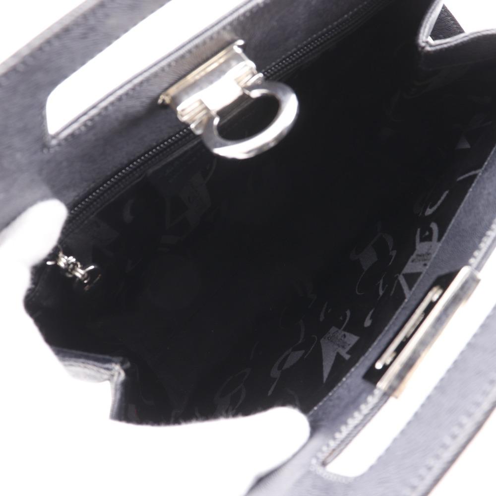 Salvatore Ferragamo Gancini Handbag DX-21 8674 3WAY gray Embossed Leather Women Used