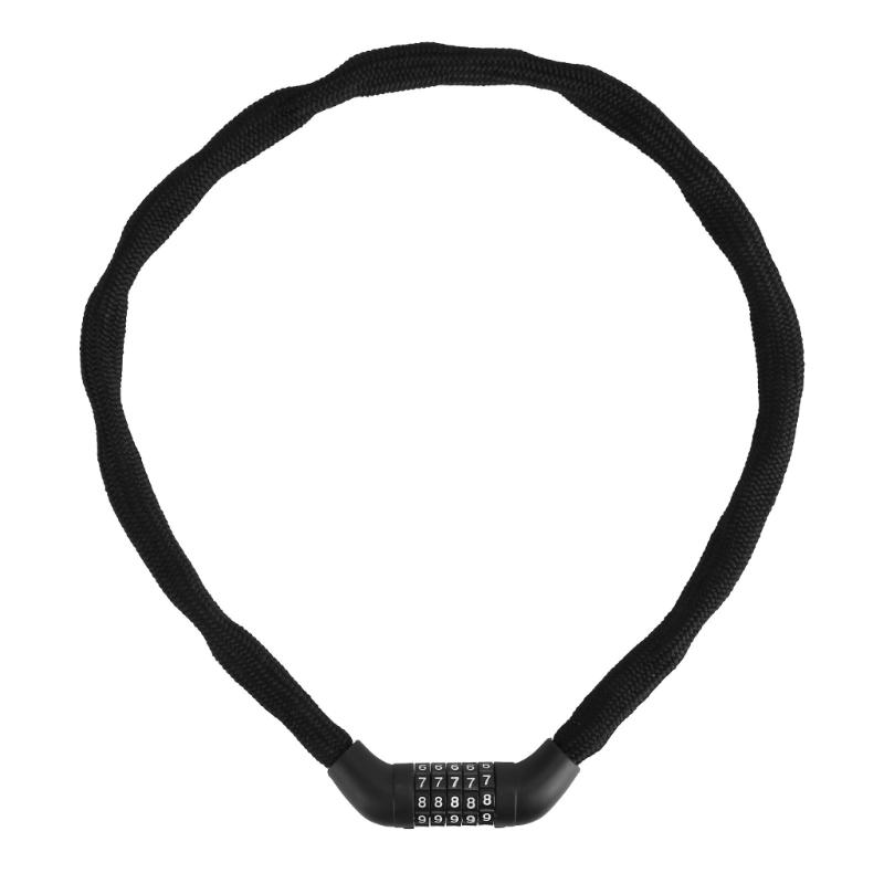 Antitheft Mountain Bike Lock Portable Bike Chain Lock 5 Digit Combination Bicycles Lock for Scooter, Motorcycle, Door