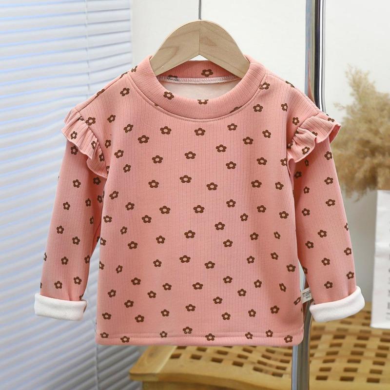 Girls 1-14 Years Autumn and Winter Full Printed Long Sleeves Bottoming Shirt