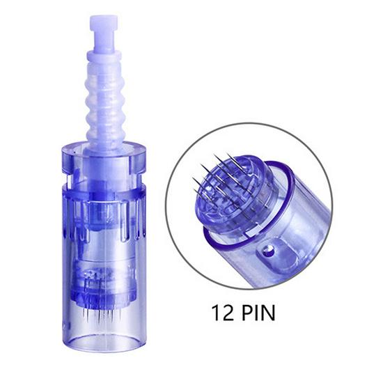 Blue Bayonet Microneedle Head Replacement for A6 with 9, 12, 36, 42 Needles & Nano Tattoo Options