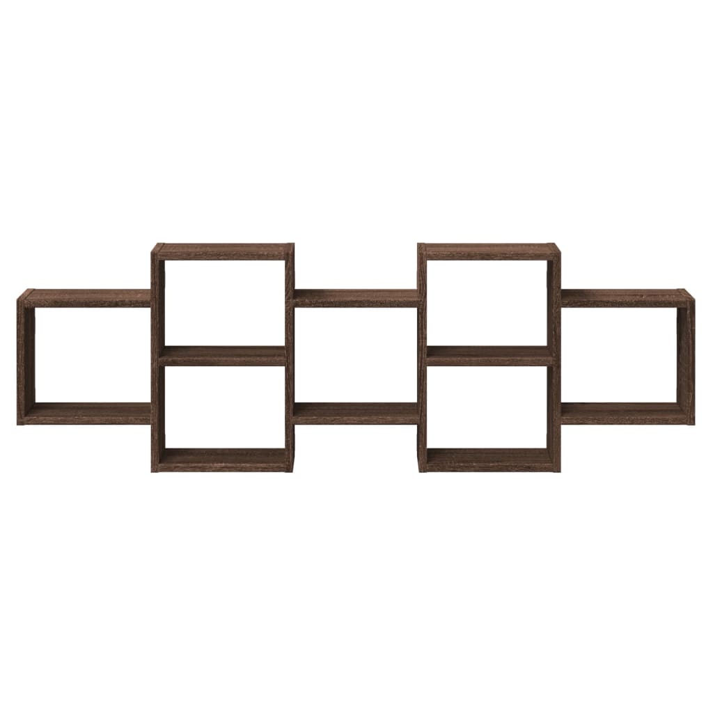 Wall Shelf Brown Oak Look 129 x 18 x 42 cm Engineered Wood