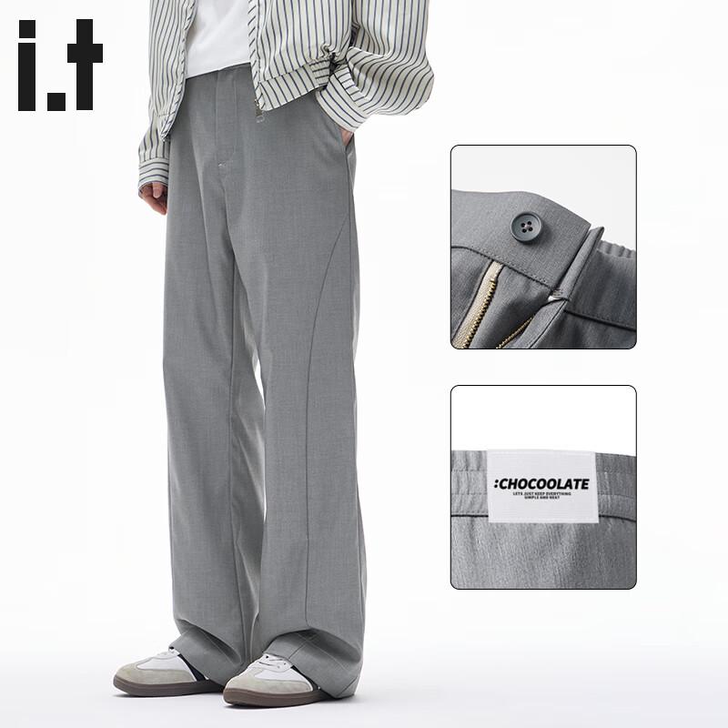 CHOCOOLATEit Men s Micro-Flare Straight-Leg Casual Trousers XL