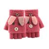 Soft Convertible Flip Top Gloves Kids Baby Winter Warm Knit Fingerless Mitten