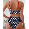 Patchwork Polka Dot Printed Bathing Suit Women Irregular High Waist Bikini Set Summer 2026 New Fashion Beach Swimwear Two Piece