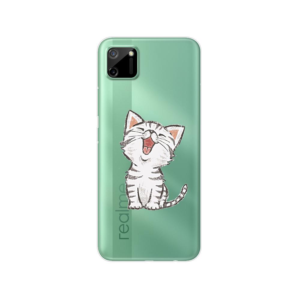För Realme C11 2021 2020 Fodral TPU Silicon Back Cover Telefonfodral För OPPO RealmeC11 C 11 Soft Fodral RMX3231 RMX2185 stötfångare 6,5 tum