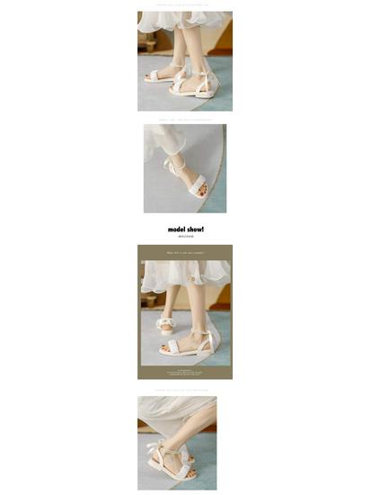 2025 Summer Women's Non-Slip Bow Flat Sandals for Outdoor & Maternity Wear