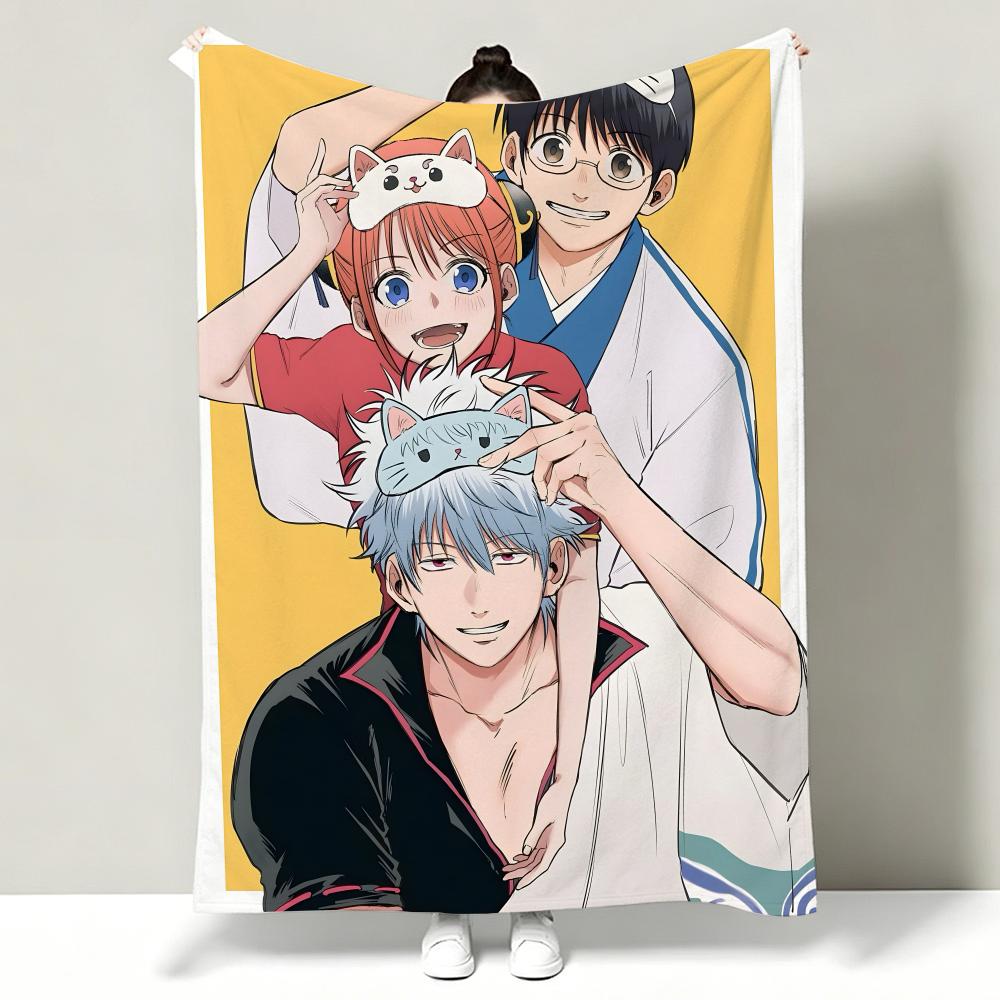 Anime G-Gintama Throw Soft Warm Flannel Throw Blanket, Multi-use for Sofa Bed Office Nap