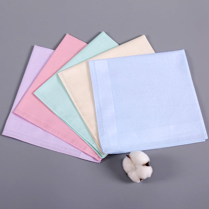 1Pc Hand Towel Female Solid Color Square Handkerchiefs Wedding Party Women's Cotton 40x40CM