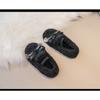 Children's Woolly Shoes Female Autumn and Winter Network Red Cute Cotton Shoes Girls' Beanie Shoes with Velvet Warm Baby Wear