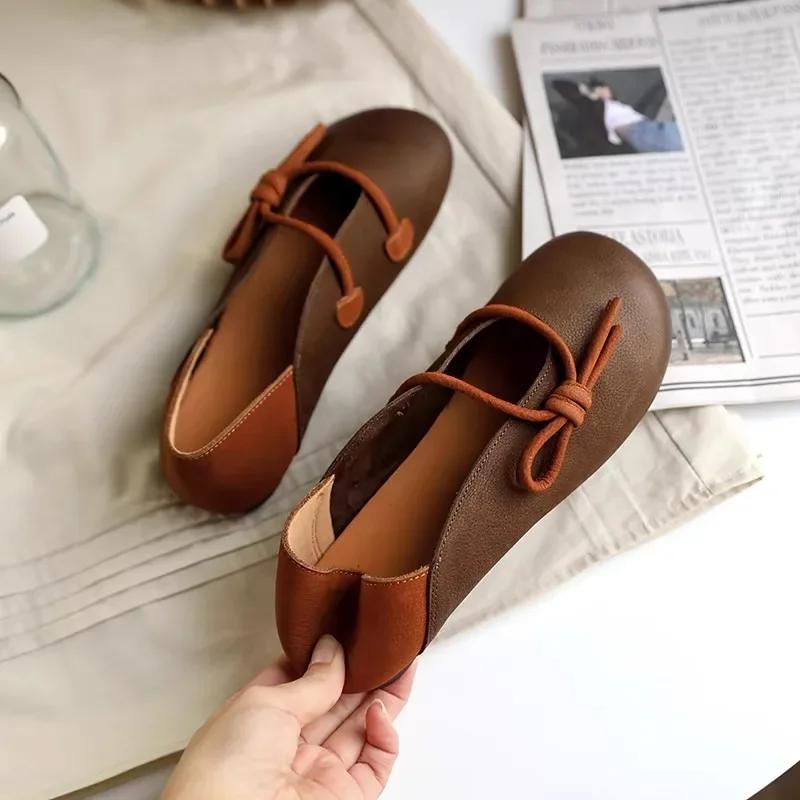 Fashion Shoes for Women Slip On Women's Flats Outdoor Casual Flats Women Shallow Round Toe Lace Up Soft Bottom Ladies Shoes