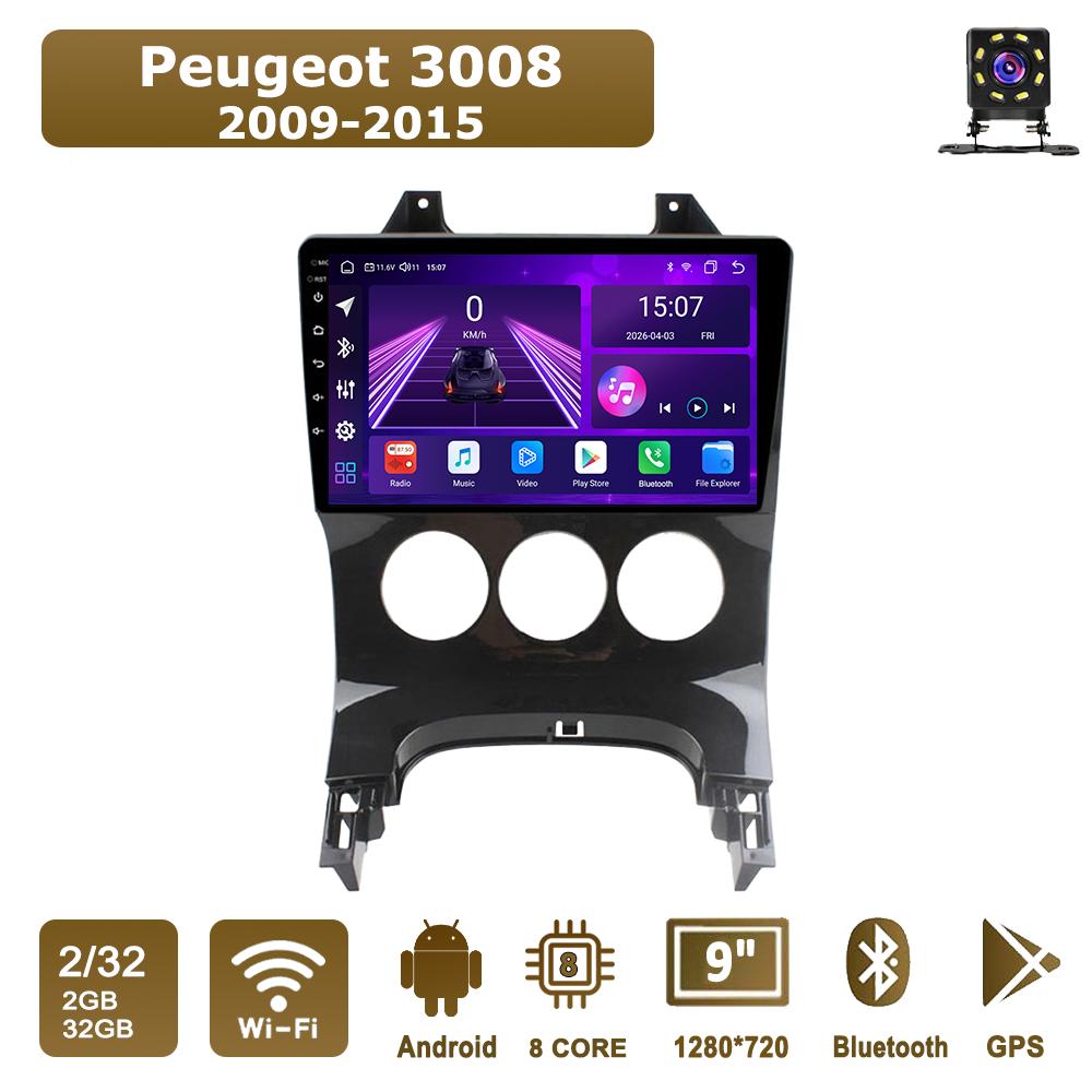 Android Car-Play Car Radio For Peugeot 3008 2009-2015 Multimedia Player Head Unit Stereo GPS Navigation BT WIFI,8 CORE ,2+32GB