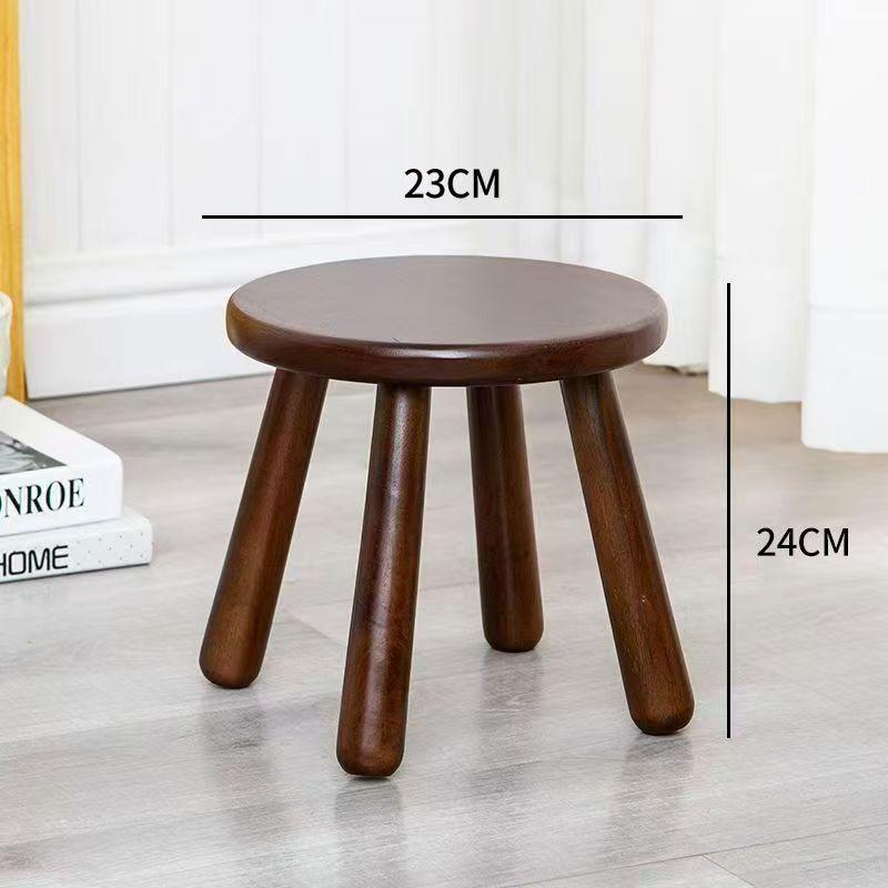 Sgabello Portatile 25cm Sedia da Piedi Noce Nero Panca Comoda Sgabello per Cambiare Scarpe Sedia in Legno Stabile Decorazione per la Casa