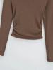 Women's Retro Halter Neck Long Sleeve Fleece Lined Top