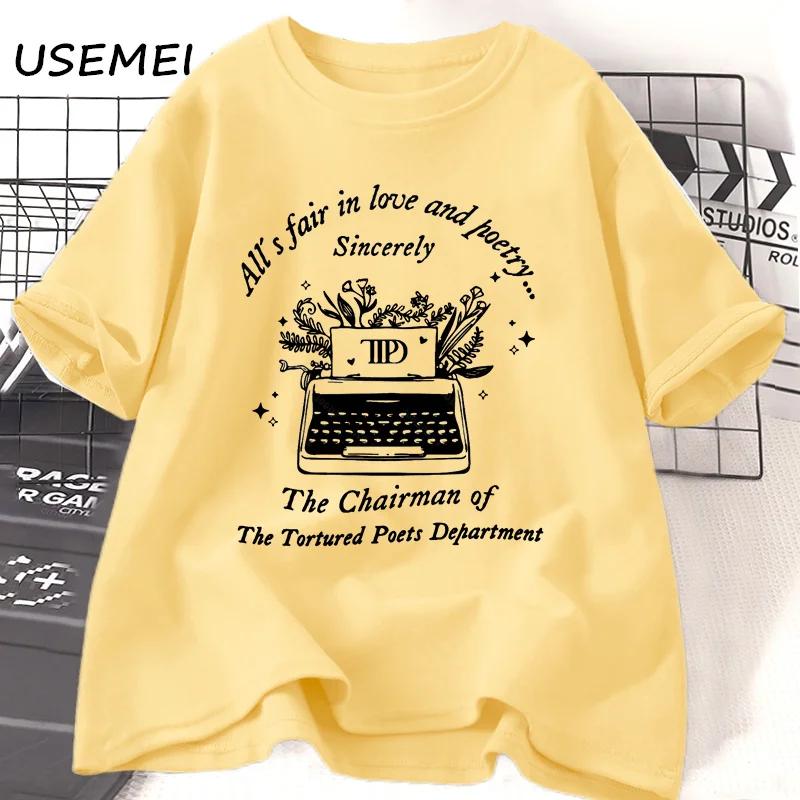 Alles ist erlaubt in Liebe und Poesie T-Shirt Damen 2024 TTPD Neues Album Merch T-Shirt The Tortured Poets Department T-Shirts Baumwoll-Tops
