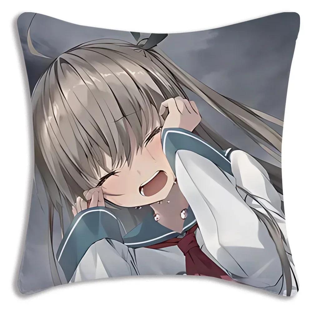 Kawaii Anime ATRI MY DEAR MOMENT Pillow Covers Cartoon Sofa Decorative Home  Printing  Cute Cushion Cover
