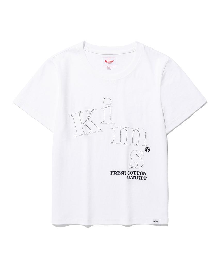 Kimseupeulesikoteunmakes Messy Single Applique Tee White
