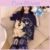 Cinnamoroll Patrick Star Animal Print Sleepwear Set With Milk Silk Fabric And Breathable Comfort For Casual Lounge