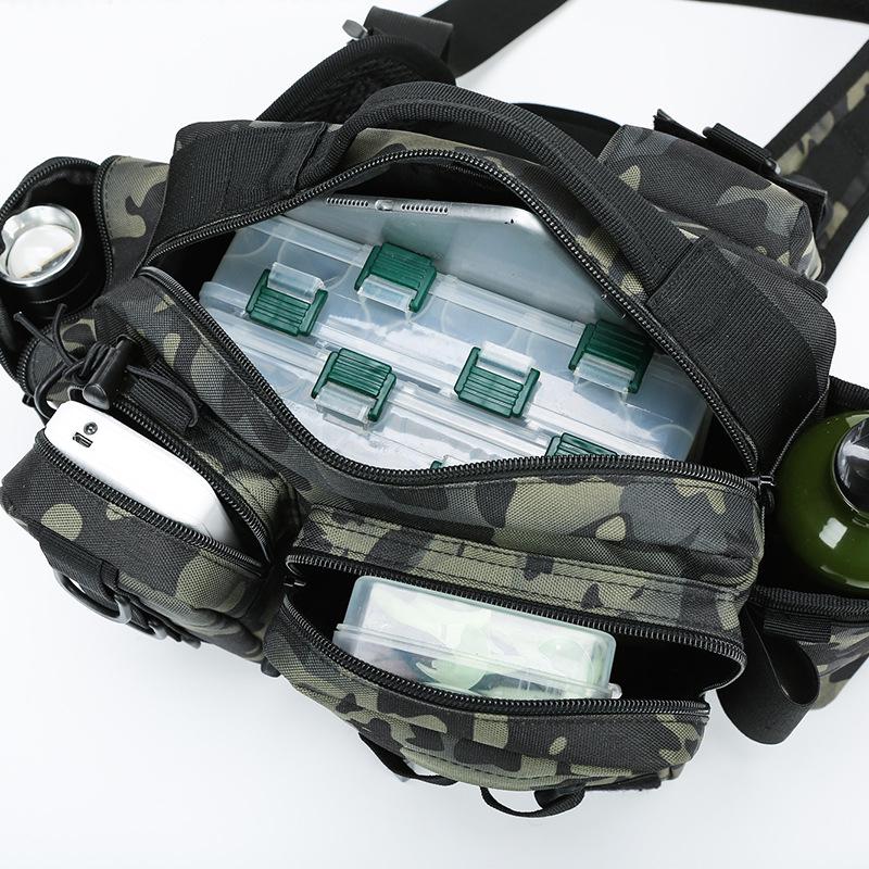 Men's Large Capacity Crossbody Fishing Tackle Bag - Multifunctional Chest Bag for Outdoor Use