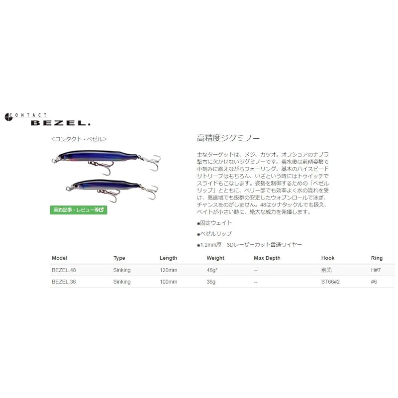 TackleHouse Jig Minnow Contact Bezel 100mm 36g Double Pink #AP-1 BEZEL.36 Lure