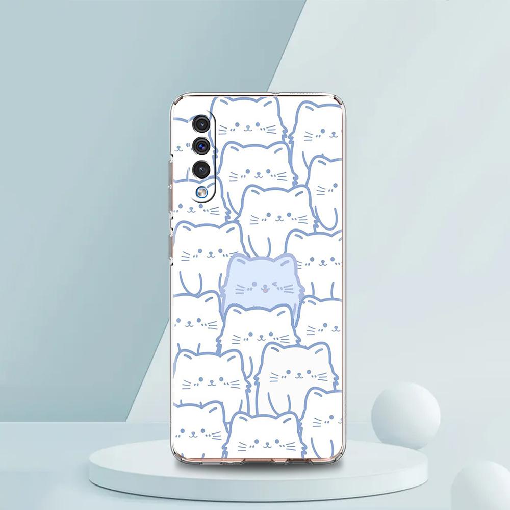 Cute Cartoon Black Cat Case For Samsung A16 A14 A12 A22 A32 5G A34 A42 A52 A54 A50 A70 A30 A40 A20E A10S A02S A04S A06 Cover