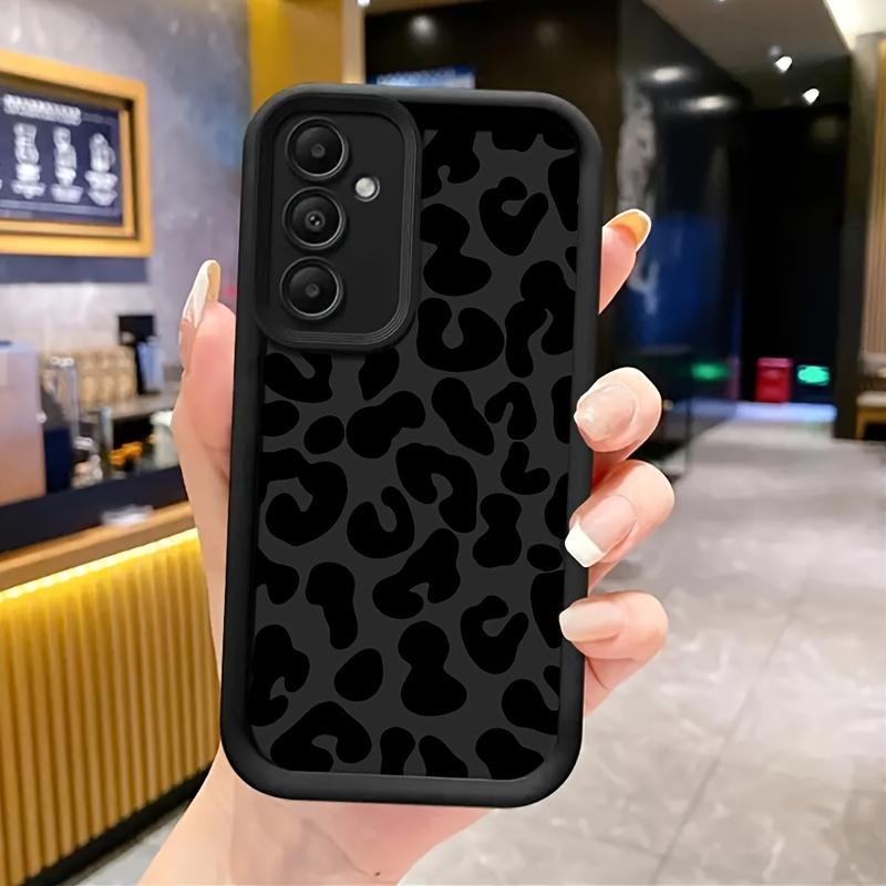 Black Large Leopard Print Phone Case Suitable for Samsung for Galaxy S26 S25 S24 S22 S21 S20 FE Ultra Plus5Ganti Drop Back Cover