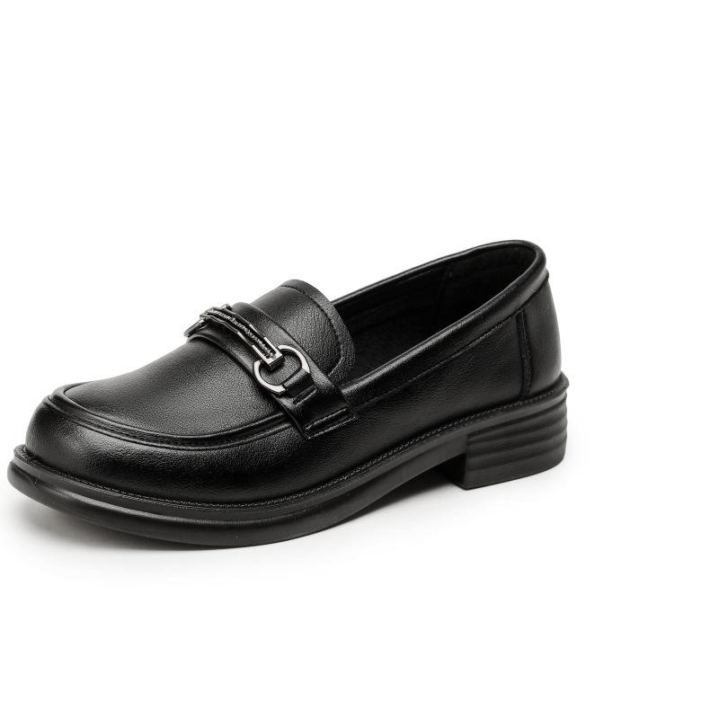 

Женские лоферы из натуральной кожи в британском стиле 2023 года - плоский каблук, металлические акценты, удобные, не вызывающие усталости для работы 37 чёрный