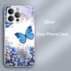 Case For iPhone 11 12 13 14 15 16 16e Tempered Glass Phone Cover For iPhone16 Pro Max 15 Plus 12 Mini Hard PC Glass Color Fundas