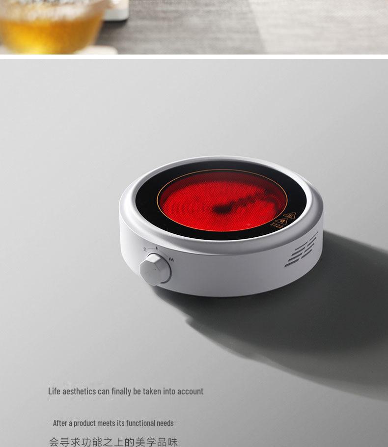 Estufa Eléctrica de Cerámica Compacta de 110V para Hervir Té y Agua, Mini Cocina de Inducción con Tetera de Hierro Fundido