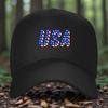 USA Flag Print Baseball Cap Adjustable Polyester Sunshade Hat For Unisex Women