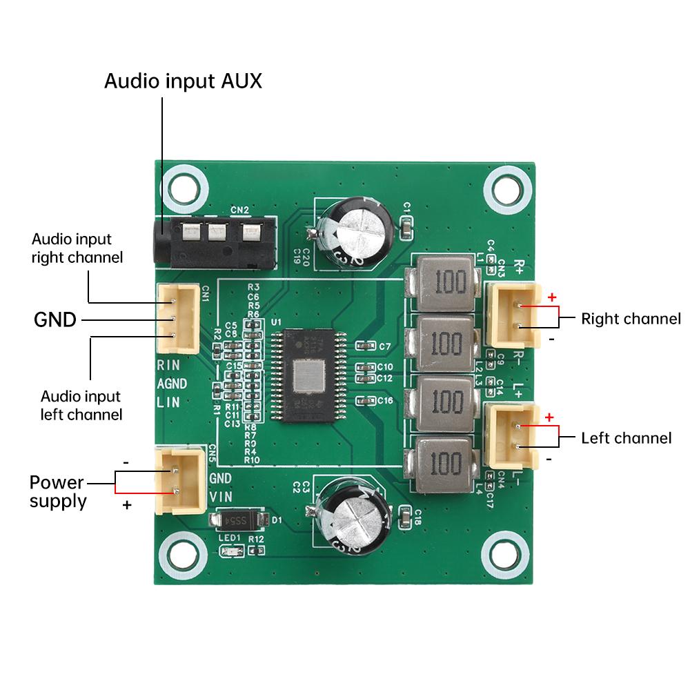 TPA3116 DC 5V-26V 2.0 Channel Digital Stereo Class D Audio Power Amplifier Board 50W+50W Stereo Speaker Digital Module