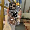 Hand Drawn Line Heart-shaped Multifunctional Makeup Mirror Phone Case Suitable for iPhone 17 16 15 14 13 12 11 Pro/Max/Plus