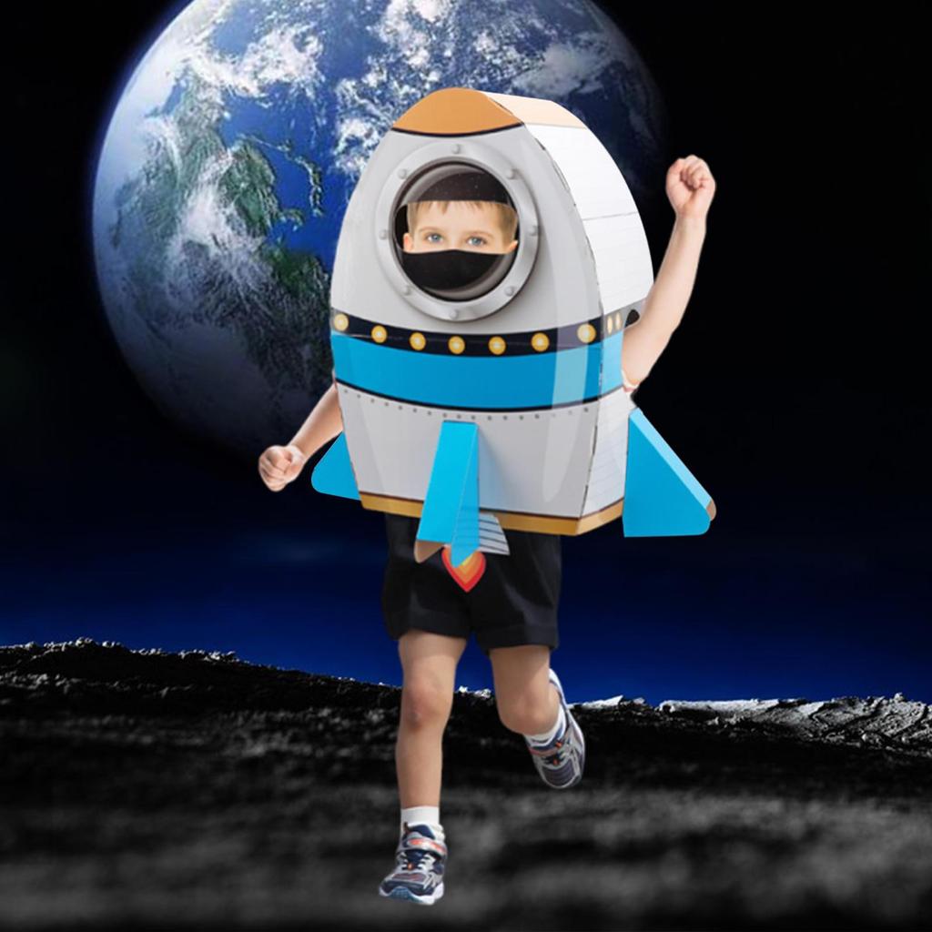 Astronaut Rocket wearing Cardboard Box Model for Kid Creative Children