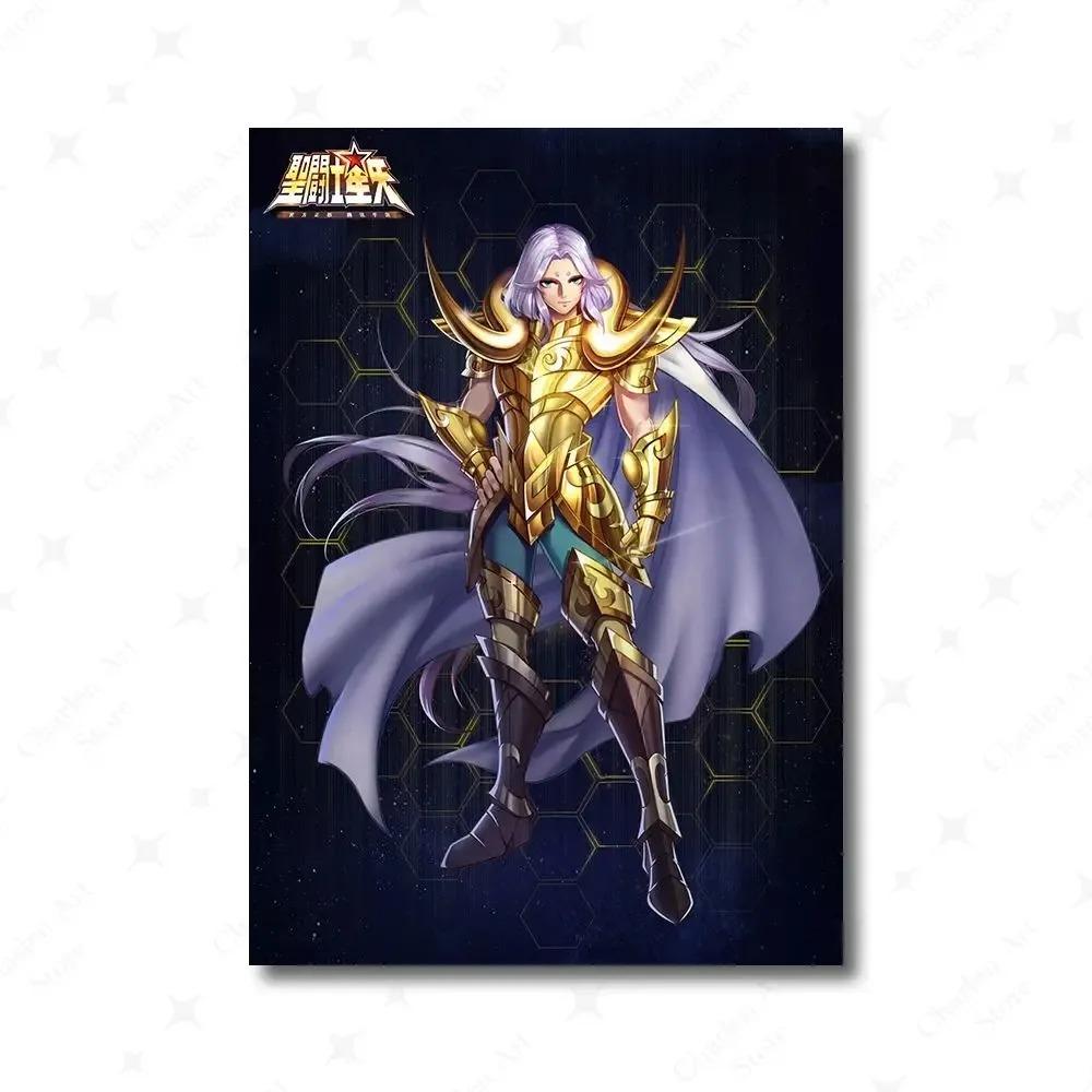 Stampa di Poster Classico Anime Giapponese Saint Seiya Cartone Animato Vergine Cavaliere d'Oro Pittura su Tela Arte da Parete Immagini Soggiorno Decorazione Casa