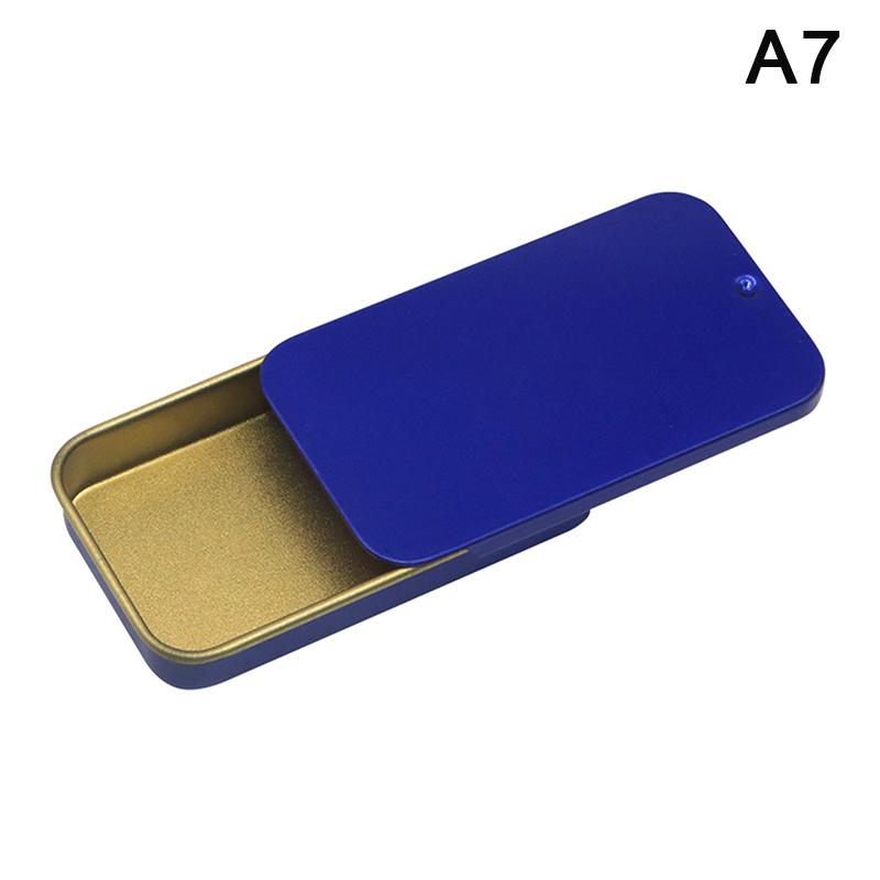 Tinplate Box Slide Lid Push Pull Box Drawer Balm Box Portable Box Mini Aromatherapy Jar Candy Small Iron Box Gift Box