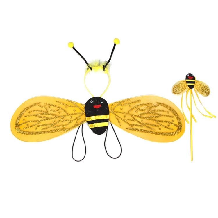 Девочки Пчелка Фея Крылья Уши Ободок Палочка Юбка-пачка для-Детской Вечеринки-Подарки