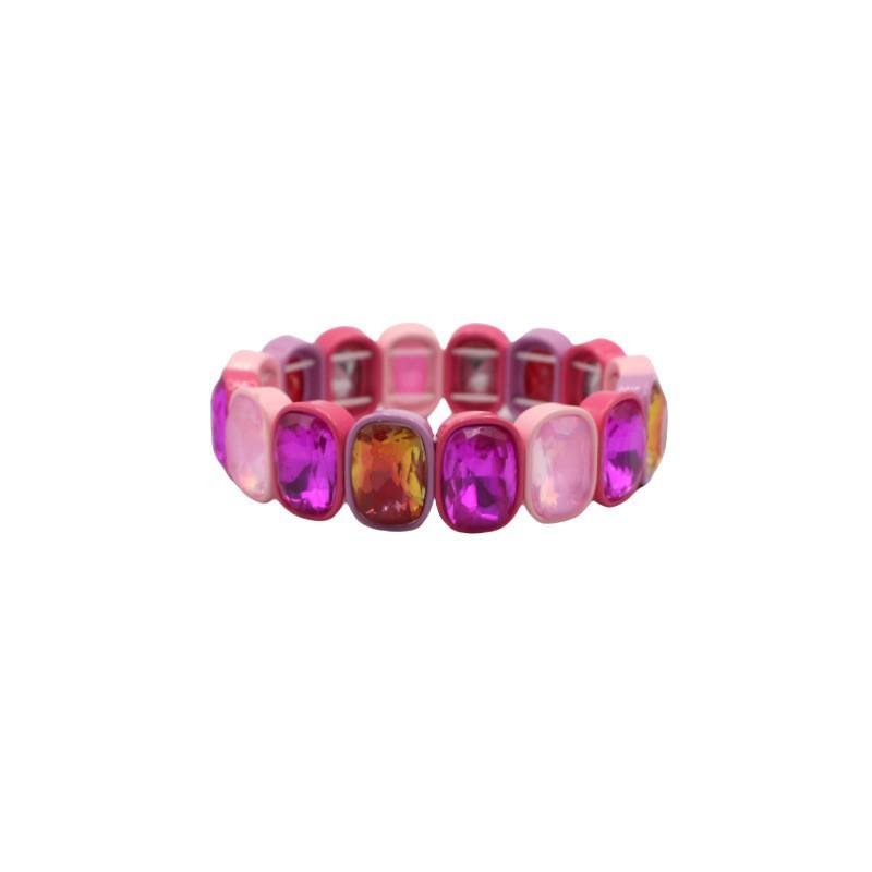 Elegant Geometric Enamel Bracelet With Crystal Accents Women Alloy Fashion Jewelry