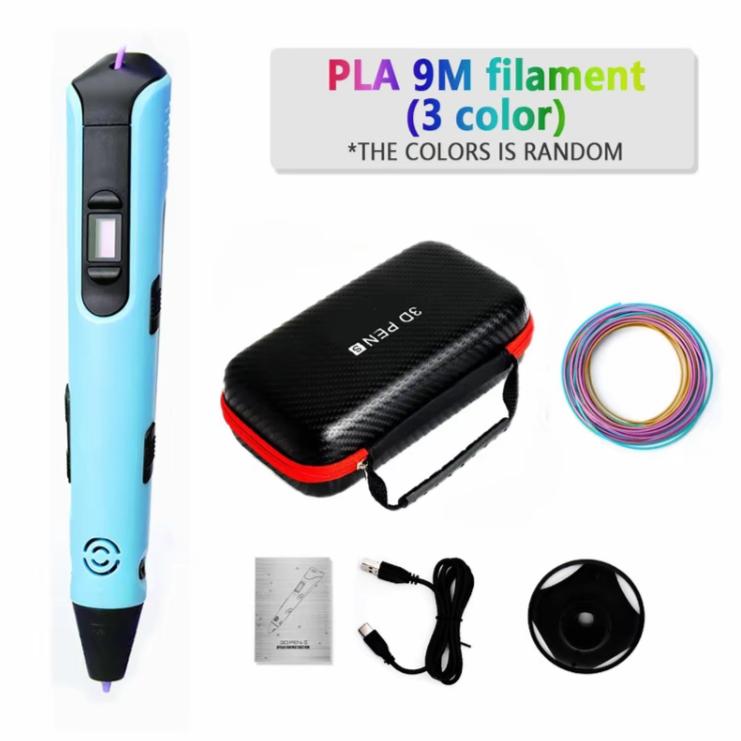 Kreatywny zestaw długopisów 3D (z filamentem 9m i etui do przechowywania), Profesjonalne narzędzie do druku 3D, Idealne dla hobbystów rękodzieła 3D i profesjonalistów od projektowania