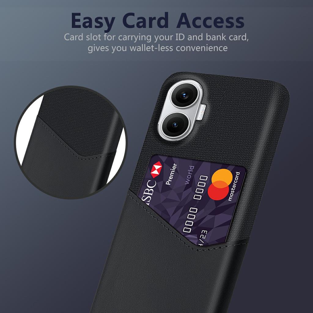 For Xiaomi Poco F7 5G/Redmi Turbo 4 Pro 5G Case PU Leather Cloth Texture Hard PC Phone Cover with Card Holder