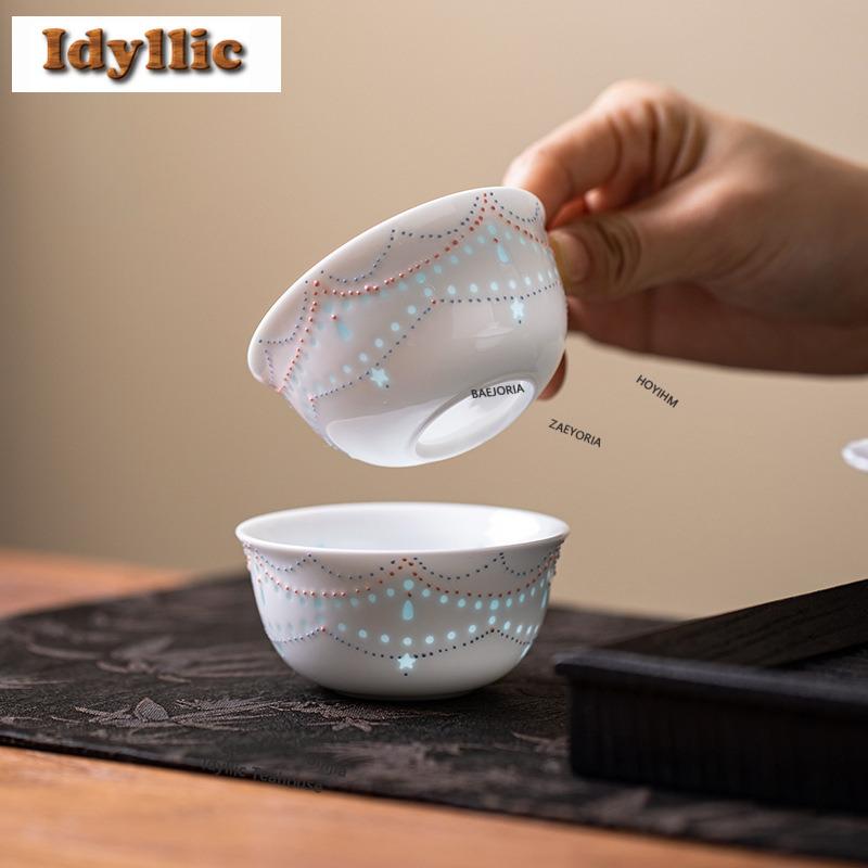 Exquisite Bead Curtain Teacup Aesthetic Tea Bowl Jug Tea-tasting Meditation Cup Jianzhan Master Cups Flower Tea Household Cha